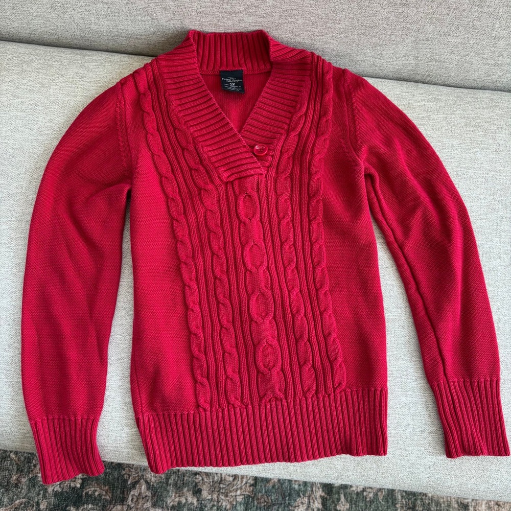 Y2K Faded Glory Cable Knit Sweater Small Red Holiday Sweater 2000s Coquette Fall